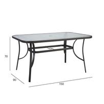 lauko staliukas dublin - Lauko stalas Home4you Dublin Dark Brown, 150 x 90 x 70 cm - 2 nuotrauka