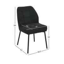 kedes valgomojo 5 - Valgomojo kėdė Home4you Zaylen, matinė, juoda sp., 63 cm x 48.5 cm x 84 cm - 2 nuotrauka