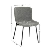 valgomojo kede kresliukas - Valgomojo kėdė Home4you Manolo 10553, matinė, pilka, 48 cm x 59 cm x 83 cm - 2 nuotrauka