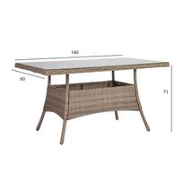 lauko stalai senukai - Lauko stalas Home4you Toscana Beige, 140 x 80 x 73 cm - 2 nuotrauka