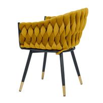 valgomojo kede kresliukas - Valgomojo kėdė Home4you Flora 10402, matinė, aukso/geltona, 61 cm x 63 cm x 83 cm - 5 nuotrauka