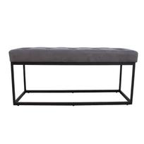 minkstasuolis batu - Batų suoliukas Home4you Brigite, pilkas, 35 cm x 100 cm x 47 cm - 2 nuotrauka
