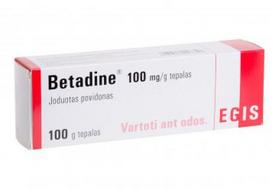 odos tepalas - BETADINE, 100 mg/g, tepalas, 100 g - 2 nuotrauka