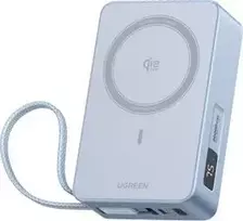 Ugreen Magnetic Power Bank, 20000mAh, 25W, Qi2, pilkas (grey)