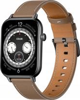 COLMI C28 Smartwatch – Black + Brown Leather Strap