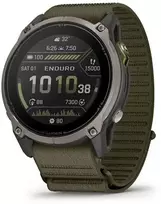 bandai - Garmin Enduro 4 Titanium Dark Olive ComfortFit Fabric Band - 1 nuotrauka