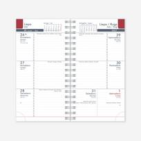 darbo knyga midi - Kalendorius MIDI FLEX Spirex 2024, 100 x 170 mm, PU, koralo raudona sp. - 2 nuotrauka