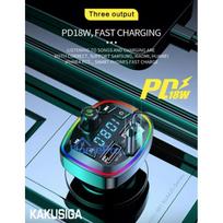 fm moduliatorius - Kaku KSC-851 Bluetooth FM siųstuvas QC 3.0 Juodas (Black) - 4 nuotrauka