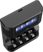 5v baterija usb - Xtar L4 PRO USB-C Li-ion/Ni-MH baterijų įkroviklis Juodas (Black) - 3 nuotrauka