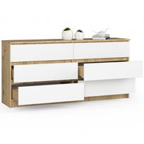 komoda akord - Komoda Akord K160, ąžuolo/balta, 40 cm x 160 cm x 77 cm - 4 nuotrauka
