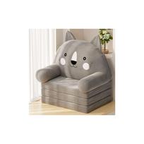 vaikiska kede - Lean Toys Vaikiškas sulankstomas fotelis katė, pilkas (Grey), 3 lygiai, 56x50 cm - 2 nuotrauka