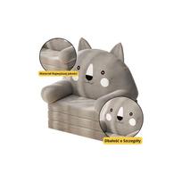 vaikiska kede - Lean Toys Vaikiškas sulankstomas fotelis katė, pilkas (Grey), 3 lygiai, 56x50 cm - 3 nuotrauka
