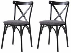 Kėdžių rinkinys Kalune Design Ekol 288 V2, antracito sp./juoda sp. (Anthracite/Black), 40 cm x 42 cm x 81 cm, 2 vnt.
