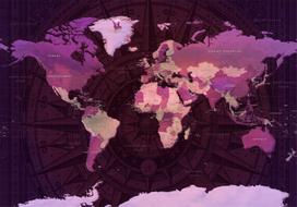 Fototapetas Artgeist Purple World Map k-A-0273-a-a, 450 cm x 315 cm