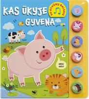 Kas ūkyje gyvena. Su gyvūnų balsais