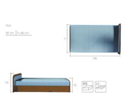 80x190 ciuziniai - Lova NORE Parys, 80x190 cm, ruda - 4 nuotrauka
