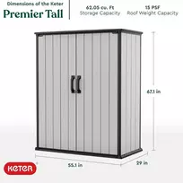 sodo spintele - Keter sodo spintelė Premier Tall, 140 cm x 73.6 cm x 170.4 cm - 2 nuotrauka