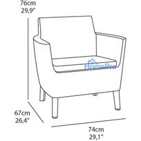 balkono baldai - Keter Salemo Balcony Set w/ Storage Table Graphite - 2 nuotrauka