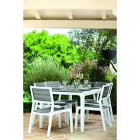 keter stalas - Lauko stalas Keter Harmony, baltas/pilkas, 160 cm x 90 cm x 74 cm - 2 nuotrauka