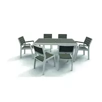 keter stalas - Lauko stalas Keter Harmony, baltas/pilkas, 160 cm x 90 cm x 74 cm - 3 nuotrauka