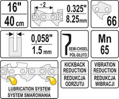 grandines - Yato Spjovimo grandinė 18 "0.325" 72 pusiau kietos (YT-84943) - 3 nuotrauka