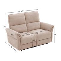 sviesi sofa - Home4You DAMIKA Dvivietė sofa-reglaineris, šviesiai ruda (Light Brown) - 2 nuotrauka