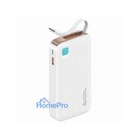 power bank 10000 mah - Usams Retractable, 10000mAh, 20W, baltas - 8 nuotrauka