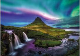 puzzle deliones 1000 - Ravensburger Power of Nature Northern Lights over Kirkjufell 12001744, 1000 det. - 2 nuotrauka
