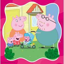 peppa pig delione - Ravensburger Peppa Pig With Family, 3 x 49 det. - 3 nuotrauka
