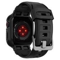apple watch 9 45mm - Spigen Rugged Armor Pro dėklas su dirželiu Apple Watch 4 / 5 / 6 / 7 / 8 / SE (44/45 mm) - Juodas (Black) - 4 nuotrauka