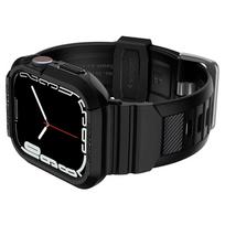 apple watch 9 45mm - Spigen Rugged Armor Pro dėklas su dirželiu Apple Watch 4 / 5 / 6 / 7 / 8 / SE (44/45 mm) - Juodas (Black) - 6 nuotrauka