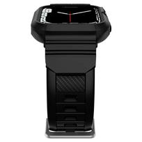 apple watch 9 45mm - Spigen Rugged Armor Pro dėklas su dirželiu Apple Watch 4 / 5 / 6 / 7 / 8 / SE (44/45 mm) - Juodas (Black) - 8 nuotrauka