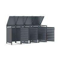 lauko konteinerio stogine - Metalinė konteinerio stoginė HATIS MBB04-4A, antracito (Anthracite) - 6 nuotrauka