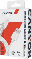lightning mfi - CANYON MFI-12, Lightning USB Cable for Apple , round, PVC, 2M, OD:4.0mm, Power signal wire - 3 nuotrauka