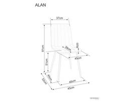 4 kedes komplektas - Valgomojo kėdė Alan, šviesiai ruda, 39 cm x 45 cm x 91 cm - 3 nuotrauka