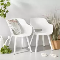 senukai foteliai - Lauko kėdė VLX Allibert Akola 2pcs, balta, 56.7 cm x 55.2 cm x 80.1 cm - 2 nuotrauka