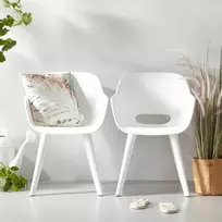 senukai foteliai - Lauko kėdė VLX Allibert Akola 2pcs, balta, 56.7 cm x 55.2 cm x 80.1 cm - 3 nuotrauka