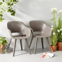 senukai foteliai - Lauko kėdė VLX Allibert Akola 2pcs, ruda/pilka, 56.7 cm x 55.2 cm x 80.1 cm - 2 nuotrauka