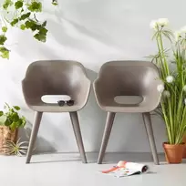 senukai foteliai - Lauko kėdė VLX Allibert Akola 2pcs, ruda/pilka, 56.7 cm x 55.2 cm x 80.1 cm - 3 nuotrauka