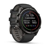 pebble laikrodis - Garmin Fenix 9 Pro 47mm Carbon Gray DLC Titanium Black/Pebble Grey (pilkas) - 3 nuotrauka