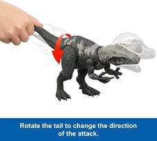 zaislinis dinozauras - Žaislinė figūrėlė, dinozauras Mattel Jurassic World Gigantic Thrashers Chilantalsaurus, 37 cm, juoda/pilka - 5 nuotrauka