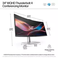 monitorius 7 coliu - HP S7 Pro 734pm 34", WQHD, lenktas (Curved) - 3 nuotrauka
