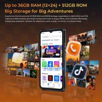 mobilus telefonai 512gb - Oukitel WP66 5G 12/512GB Black - 3 nuotrauka