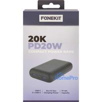 isorine baterija 20000mah - FoneKit Compact 20K PD20W, 20000mAh, juodas - 3 nuotrauka