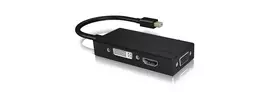 vga kabelis - IcyBox Adapter Mini DisplayPort To HDMI/DVI-D/VGA 3-in-1 IB-AC1032 - 2 nuotrauka
