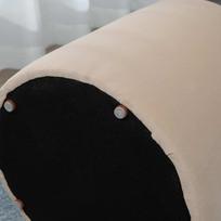 pufas daiktadeze - HOMCOM Apvalus osmanų pufas su daiktadėže, smėlinis (Beige) - 3 nuotrauka