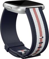 laikrodzio apyrankes fitbit - Fitbit Versa Woven Hybrid Band Pink Navy Large - 4 nuotrauka