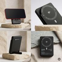 magsafe baterija - Forcell F-Energy MagStand QI2 F5K10, 5000mAh, 20W, juodas (black) - 4 nuotrauka