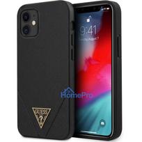 stitch telefono deklas - Guess "GUHCP12SVSATMLBK Saffiano V Stitch Cover iPhone 12 Mini" Black - 2 nuotrauka