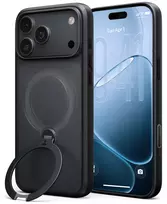iphone 17 pro max deklas - Burga Torras Ostand Q3 Spin, juodas – iPhone 18 Pro Max - 3 nuotrauka